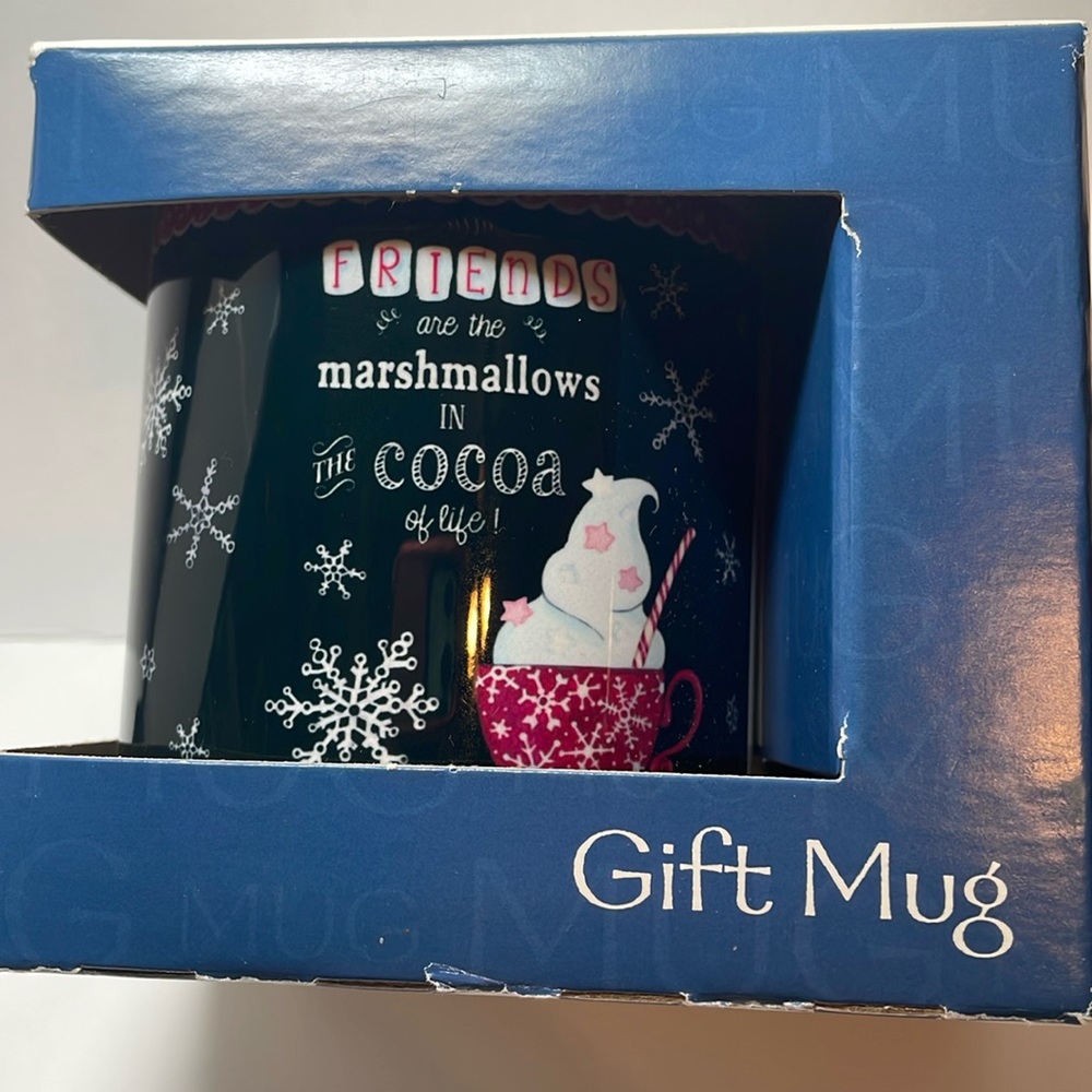 Ceramic mug with “FRIENDS are the marshmallows in the COCOA of life! print.